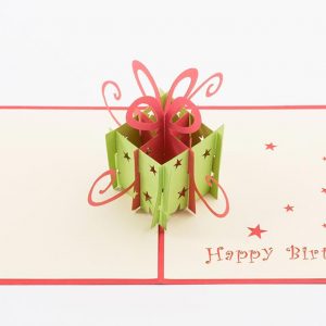 3D pop up greeting card, Happy Birthday Card open, A 3D gift box pops ups