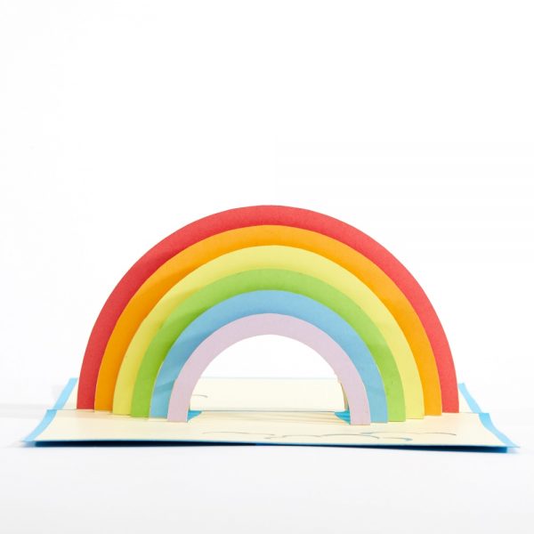 LGBT pop up greeting card: A very intricate colorful rainbow pops up.