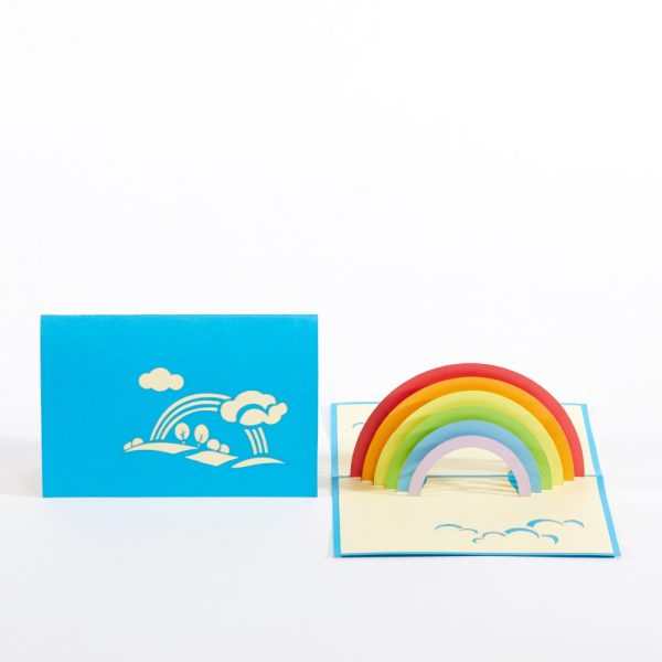 LGBT pop up greeting card: A very intricate colorful rainbow pops up.