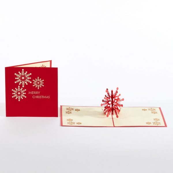 Christmas pop up greeting card: A 3D snowflake popped up.